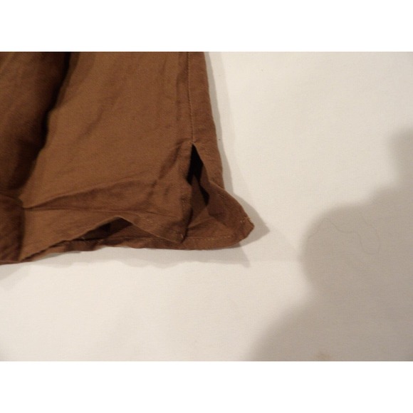 Maggie Barnes 3X 26/28 Shirt Blouse Top Linen Brown Button Up Casual Embroidered - Picture 7 of 11